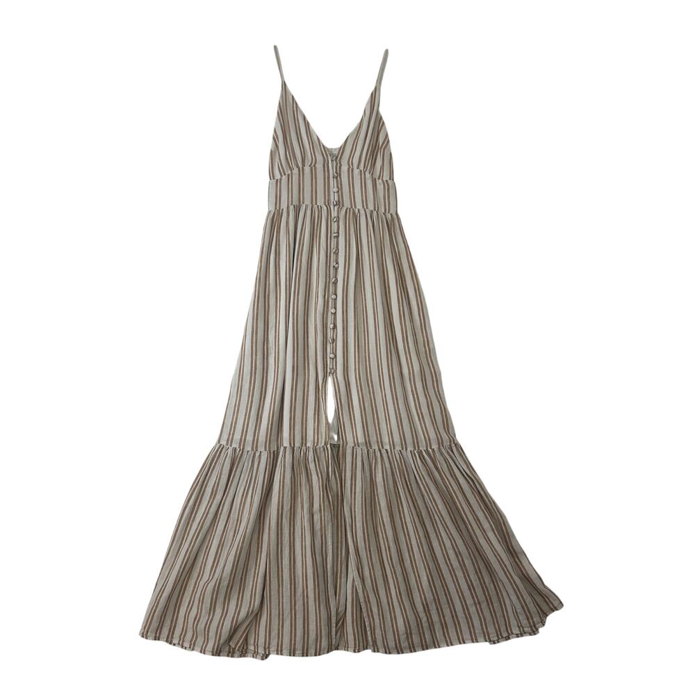 Abercrombie & Fitch Women's Tan And White Linen M… - image 1